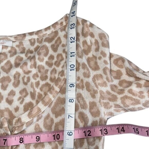 Colsie Leopard Print Button-Front Long Sleeve Crop Top & Shorts Lounge Set XS - Picture 7 of 8